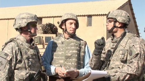 Aaron with the troops in Iraq